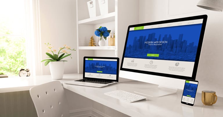 Website design across laptop, phone and PC