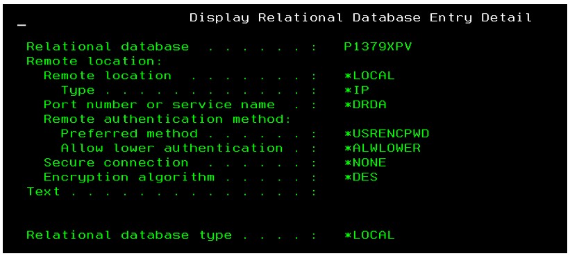 Display Relational Database Entry